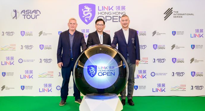 <p>From left to right,: Asian Tour COO David Rollo, Link Asset Management Limited CEO George Hongchoy, and Hong Kong Golf Club captain Andy Kwok help launch the Link Hong Kong Open 2024 (21-24 November). Link Asset Management Limited have confirmed to title sponsor the Hong Kong Open for the coming three years.</p>
